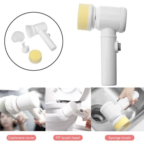 5 in 1 Electric Cleaning Brush Set Scrubbing Brush Kit Bathroom Surface Grout Tile Tub Shower Kitchen Care Washing Cleaning Tool