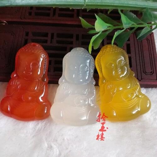Natural Genuine Shakyamo Muni baby Buddha Pendant chalcedony agate jewelry pendant necklace and couple sweater