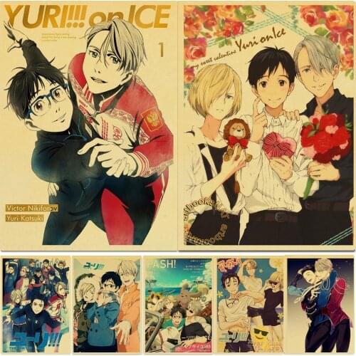 NYURI!!! on ICE Retro Posters Japanese Anime Wall Stickers Kraft Paper Prints Clear Image Home Decoration