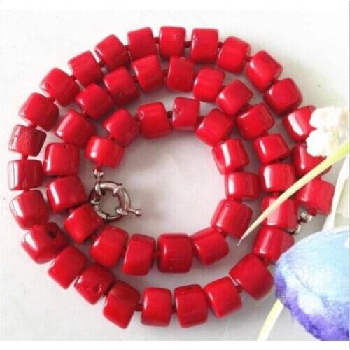 Charming! Natural Red Sea Coral Necklace 18
