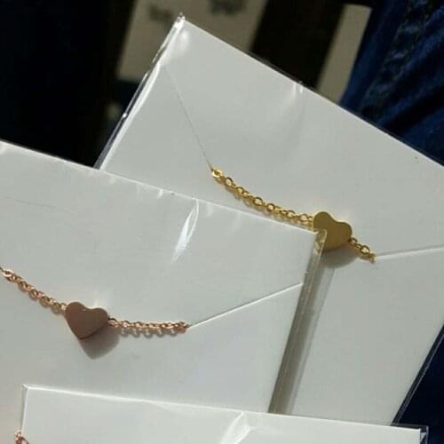 Wholesale 10pcs Mini Heart Necklace Romantic Jewelry Stainless Steel Long Chain Choker Necklace 2020 Bijoux Femm Dropshipping