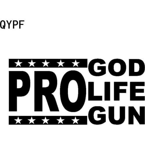 QYPF 17.9cm*8.6cm Fashion Pro God Life Gun High-quality Car Sticker Decal Black Silver Vinyl C15-1744