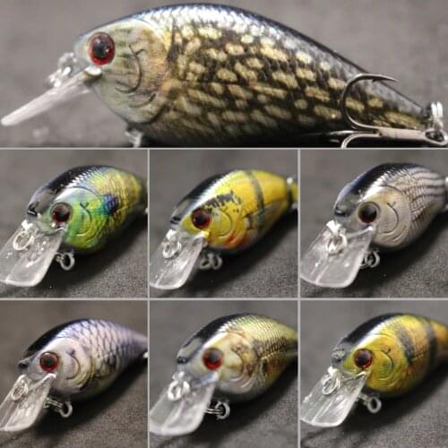 WLure 7cm 10g Small Square Bill 1.5 Model Wide Wobble Slow Floating RealLife Painting Upgrade Hooks Crankbait Fishing Lure HC15