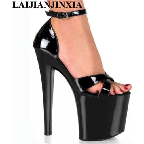 LAIJIANJINXIA PU 20CM Sexy Gladiator Super High Heel Platforms Pole Dance /Performance/Star/Model Shoes, Dance Shoes