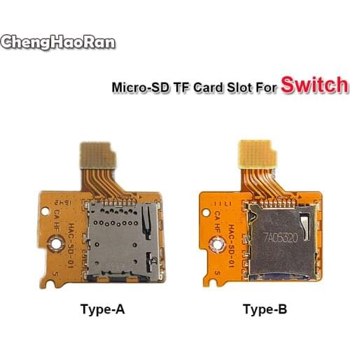 ChengHaoRan Micro-SD TF Card Slot Socket Board Replacement For Nintendo Switch NS Joy-Con Game Console Card Reader Slot Socket