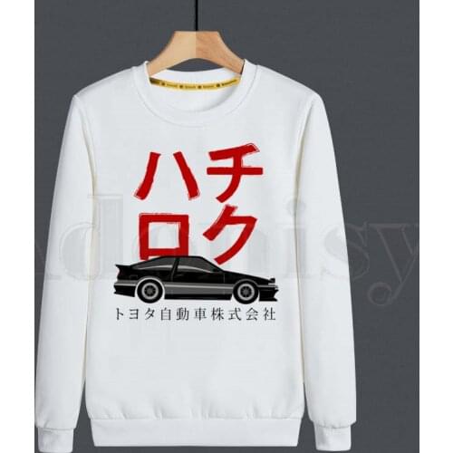 Drift AE86 Initial D 90s Fujiwara Takumi HachiRoku Hoodies Sweatshirt Print Trend Mens Clothes Hip-Hop Male Crewneck Hoodies Men