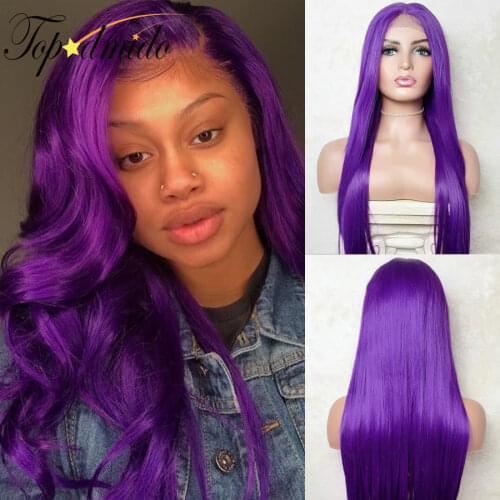 Purple Color 13x4 Lace Front Wigs Pre Plucked Brazilian Wavy Human Hair Wig 180% Density Deep Wave Remy Hair Glueless Lace Wig