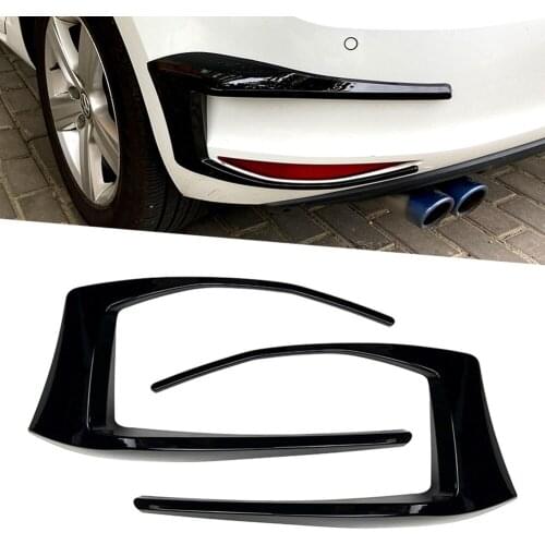 1Pair Black Car Rear Bumper Spoiler Fog Light Cover Trim For Volkswagen VW Golf Mk7 GTI R GTD 2013 2014 2015 2016