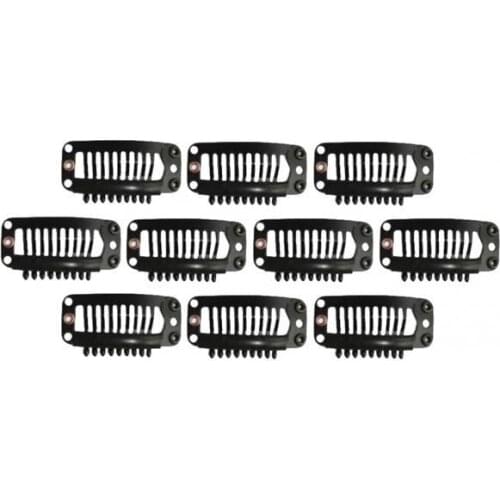 2*10Pcs Hair Extension Snap Clips Wig Grips Medium Remy Clip In 32mm Black Hair Extension Clips for Women
