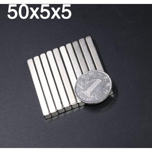 2/5/10/20/50Pcs 50x5x5 Neodymium Magnet 50mm x 5mm x 5mm N35 NdFeB Block Super Powerful Strong Permanent Magnetic imanes