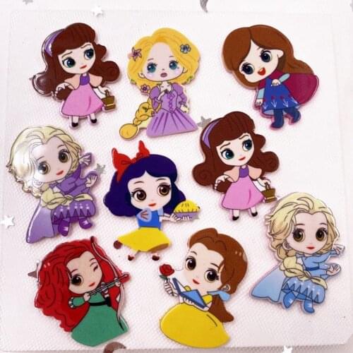 20Pcs Colorful Lovely Big Girl Flatback Acrylic Sheet Miniature Pattern Applique DIY Scrapbook Home Decor Craft OJ201