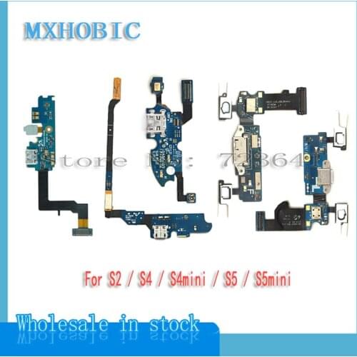 50pcs/lot Charging Charger Port Dock Connector Flex Cable For Samsung Galaxy S5 S4 Mini S2 i9100 i9505 i9500 i337 G900f G800f