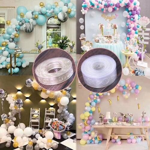 Balloon Accessories 5M Modeling Tool Plastic Balloon Chain Birthday Wedding Party Decoration Ribbon Balloon Clip Seal Chain Arch