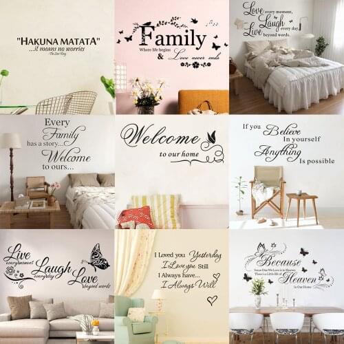 English Butterfly Flower Wall Sticker Proverbs Famous Quotes Bedroom Living Room Background Decoration Wall Stickers Wall Paper
