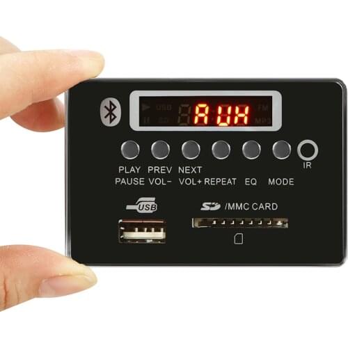 Bluetooth 5.0 MP3 Bluetooth decode board plays lossless format audio, with FM USB SD card folder to play wood audio panel