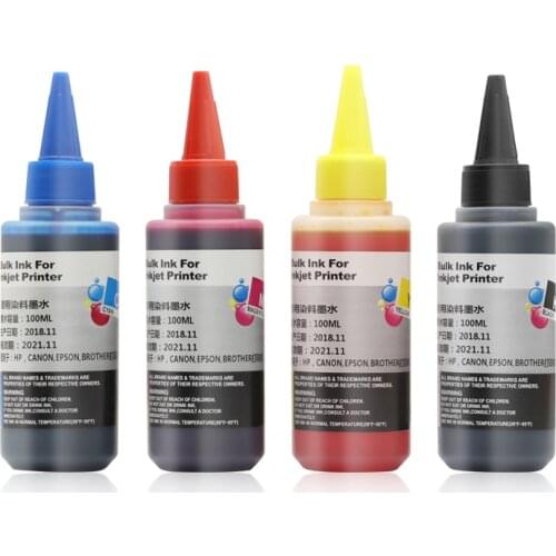 Magnetic universal dye ink 100ml for hp for canon for epson for brother Cartridge Printer 4 Colors Inkjet Printer Bulk Ink