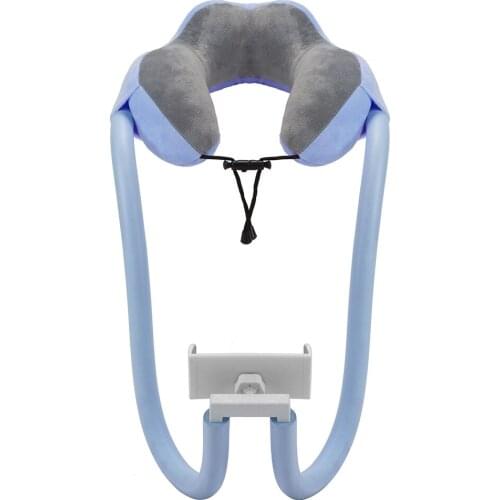 Phone Holder U-Shaped Neck Pillow Multi-functional Neck Pillow For Bedside Head Phone Accessories Stand With 360 Clip Dropship