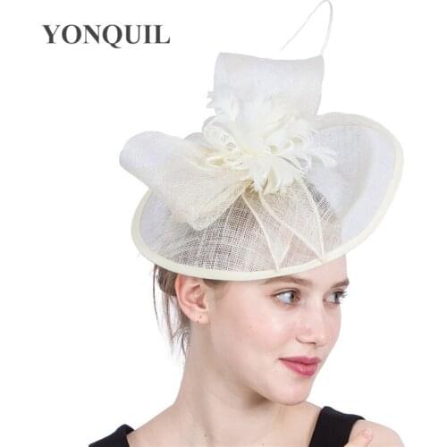 Women Wedding Sinamay Nice Fascinator Hats With Headbands Derby Wedding Hats Holiday Wvent Party Headwear New Year Gifts SYF199