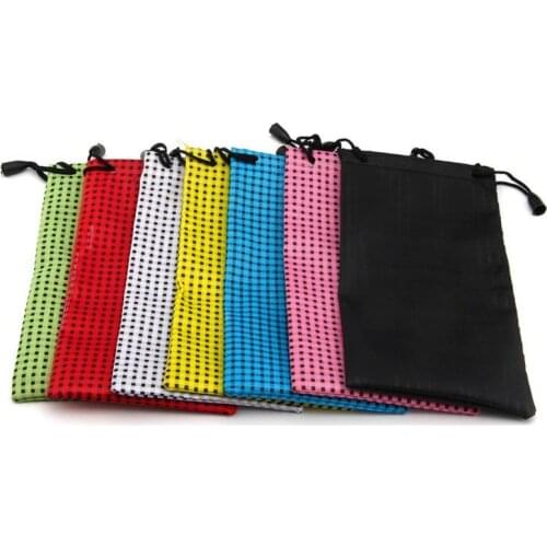 3Pcs/lot 18*9cm Glasses Case Soft Waterproof Plaid Cloth Sunglasses Bag Glasses Pouch Color Shipped Random Wholesale