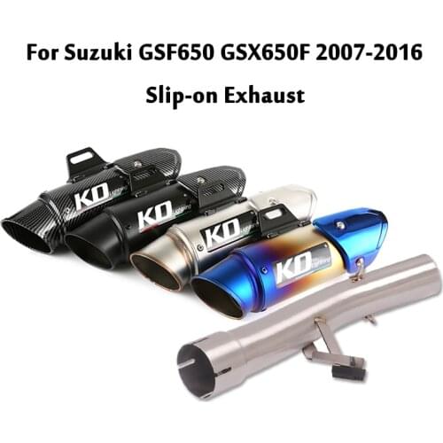 Exhaust Middle Link Pipe Connecting Slip On 51mm Muffler Tips Baffles Modified Motocycle For Suzuki GSF650 GSX650F 2007-2016