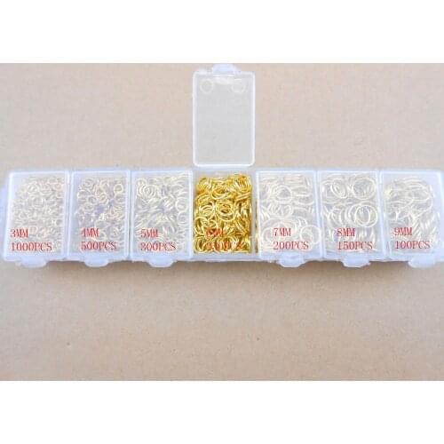 Hot DIY jewelry accessories round hoop ring 3-4-5-6-7-8-9MM 2500PC gold necklace accessories round connector handmade
