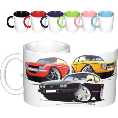 Capri Collection Ceramic Mugs Coffee Cups Milk Tea Mug Red Black Yellow Car Retro Sports Coupe Muscle Capri Creative Trending