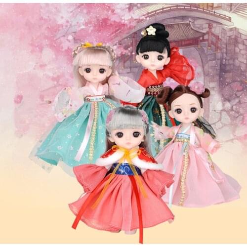New High Quality 16cm BJD Doll Makeup Cute 13 Movable Jointeds Ancient Styles Hanfu Dolls Fashion Classic DIY Toy For Girls Gift
