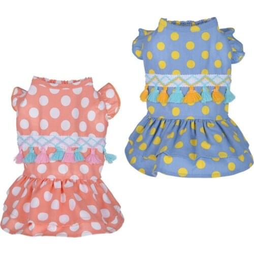 Summer Pet Clothes Dot Dog Dress For Dogs Skirt Summer Princess Dog Wedding Dresses York Clothes For Dogs Skirts Pet Cat Dress