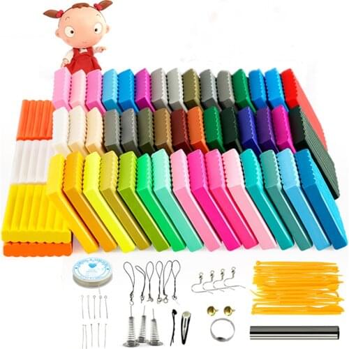 Polymer Clay Fimo DIY Soft Colorful Mud Set Molding Craft Oven Bake Clay Blocks Early Education Toy Plasticine With Tools