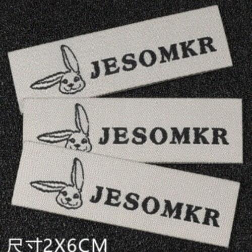 Customize 1000 pcs/lot Wood shuttle satin woven label damask clothing labels fabric sewing label