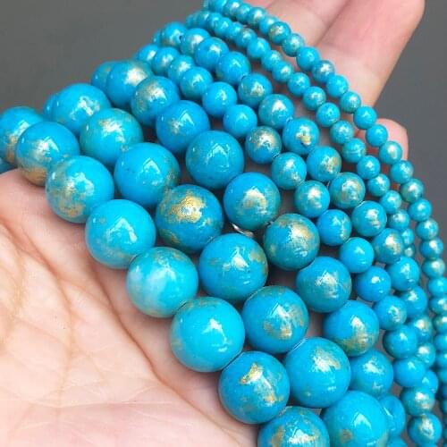 Natural Stone Blue Lapis Lazuli Jades Beads Round Loose Spacer Beads For Jewelry Making Diy Bracelet Necklace 4 6 8 10 12mm 15"