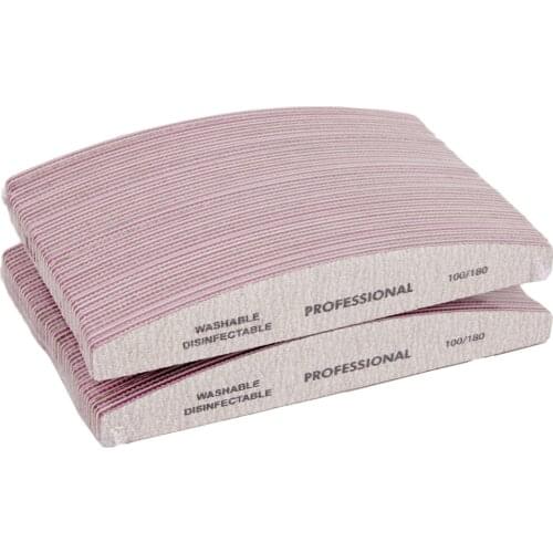 Wholesale 50Pcs/lot Professional nail files Lime a ongle 100/180 grit Nail Art Sanding Files for Nail Art Salon and UV Gel Tips