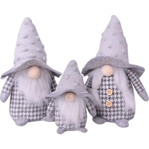 Christmas Hat Faceless Doll Ornaments Fashion Plaid Gnome Santa Claus Ornaments Christmas Stuffed Baby Toy Plush Animals