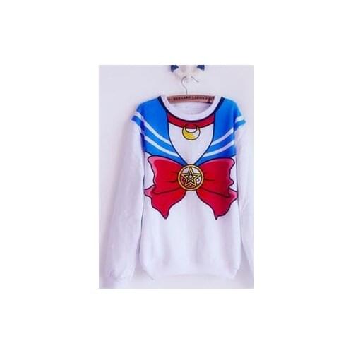 30pcs/lo twoman Hoodies Sweatshirt Women Kawaii 3d Digital Print top cotton lady casual top
