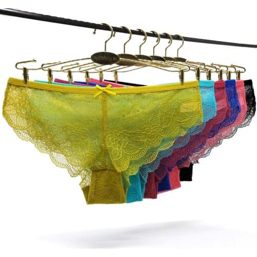 6 Pieces Panties Woman Underwear Briefs Sexy Lace Breathable Panty Female Underpants For Women Lingerie Femme Transparent New