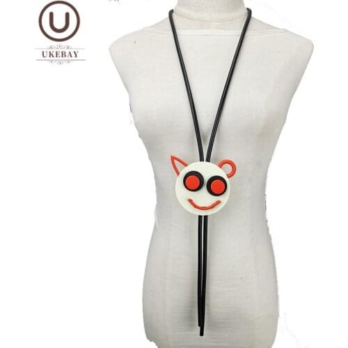UKEBAY Grimace Pendant Necklaces Women Long Necklaces Statement Chain Handmade Rubber Jewelry Clothes Accessories Punk Style