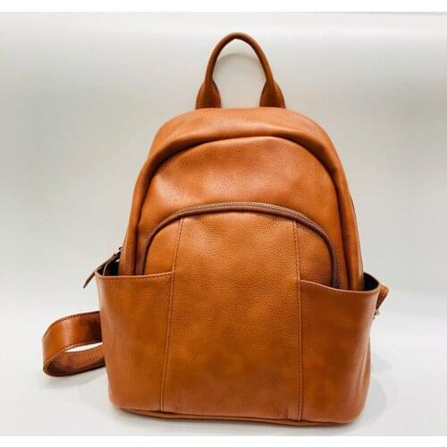 Natural Leather Women Backpack Bag 100% Genuine Leather Backpacks Female Brand Designer Capacity Travel Backpack Lady Rucksack