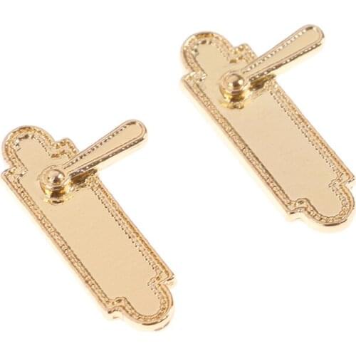 2Pcs/lot Alloy Door Pull Handles LocksDollhouse Miniatures for Children Kids DIY Mini Toy 1/12 Dolls House Accessories