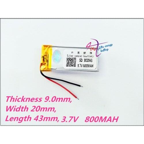 3.7 V The tablet battery lithium polymer battery 902043 MP3 MP4 MP5 GPS 800MAH wireless earphone