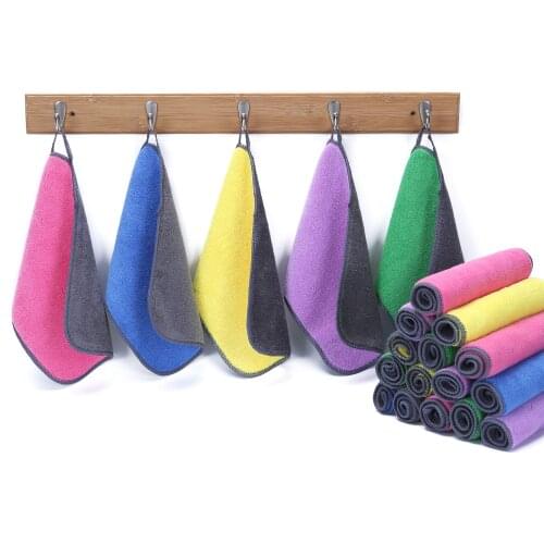 5pcs 20*30cm Mix Color Hanging Kitchen Towels for Hands Micro Fiber Towels for Dishes Microfiber Towel Car Wash Product Stocked
