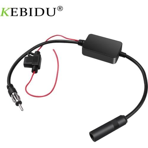 Kebidumei 12V Car Radio Antenna FM AM Radio Signal Amplifier Booster Car Antenna Aerials 88-108MHZ For Marine Boat Auto
