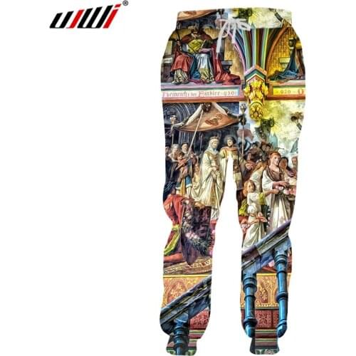 UJWI Man New church Pattern Pants 3D Printed Couple Wear Oversized 5XL Garment Unisex Autumn Sweatpants