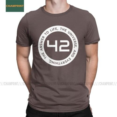 42 The Ultimate Answer Hitchhikers Guide To The Galaxy T-Shirts Men Fiction Cotton Tee Short Sleeve T Shirt Plus Size Tops