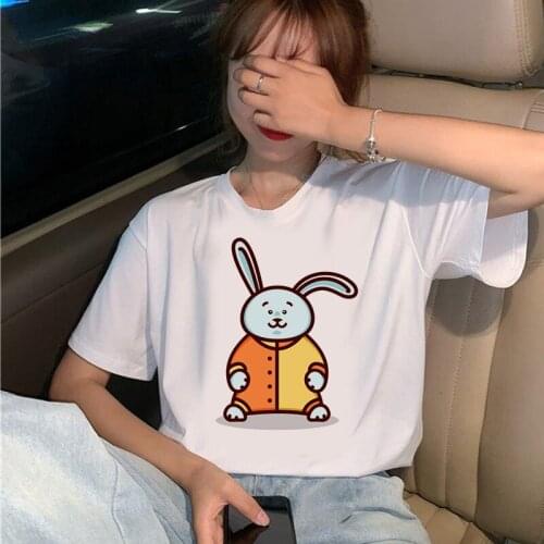 Hot sale Cartoon Rabbits T-shirt women cartoon tshirt Female Harajuku Ullzang Graphic Tshirt 90s Tops Tees