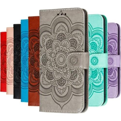 2021 Mandala Flower Flip Leather Wallet Case For Samsung Galaxy S9 S10 S20 FE S21 Plus Ultra E Note 9 10 20 Lite Phone Soft Cove