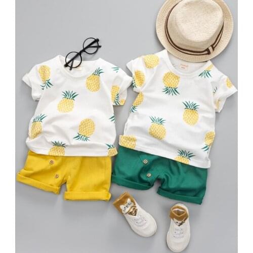 Summer Baby Boy Girls Clothing Set T-Shirt +Pants 2PC/Set Cartoon Suit Childrens Clothes Casual Outfits Beach Clothes 1 2 3 4Y