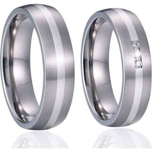 Alliance Wedding rings set for him and her white color titanium jewelry marriage Couple Rings for men and women