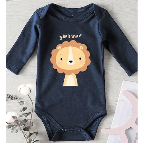 Newborn Baby Outfits Cotton Toddler Winter Clothing Boys Girl Clothes Be Brave Cartoon Printed Baby Bodysuits Infant
