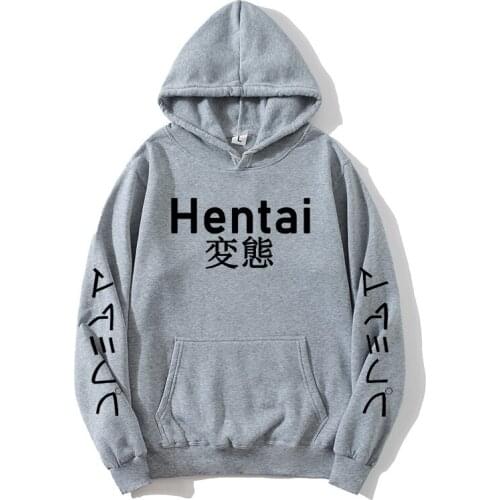 New Winter Anime Senpai Design Print Fleece Mens Hoodies Sweatshirts Men Women Streetwear Funny Black Hoody Man Winter Clothes