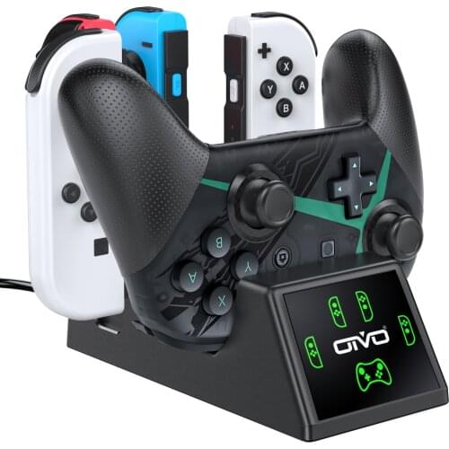 OIVO 5 in 1 Controller Charging Dock Stand for Nintend Switch Pro & 4 Joy con Charger Charging Station with LED Indicators